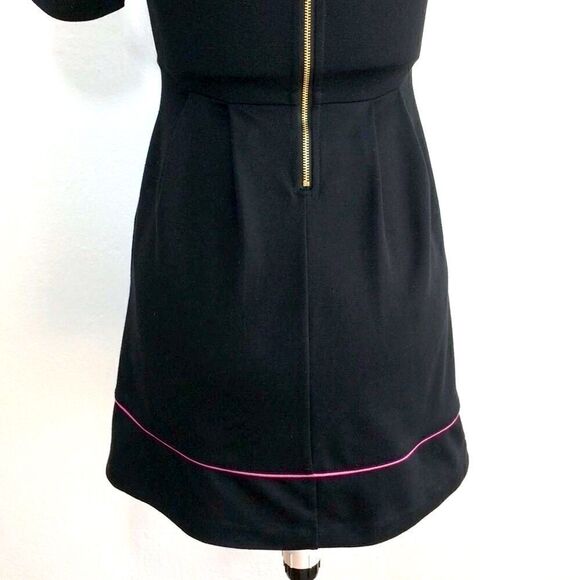 Candies Black A Line Cutout Jersey Stretch Mini Dress with pink edging - Picture 6 of 8